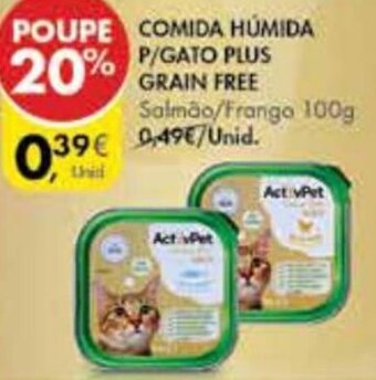 Pingo Doce Comida Húmida p/Gato Plus Grain Free ActivPet 100g promoção
