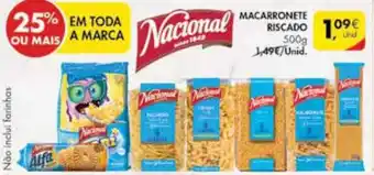 Pingo Doce Nacional Macarronete Riscado 500g promoção
