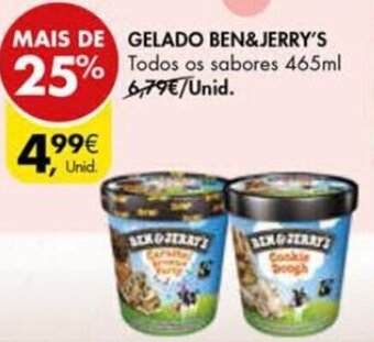 Pingo Doce Gelado Ben&Jerry's 465ml promoção