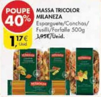Pingo Doce Massa Tricolor Milaneza 500g promoção