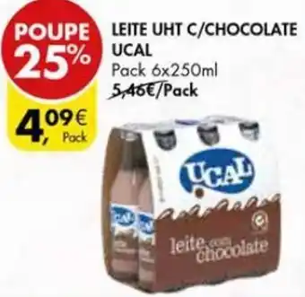 Pingo Doce Leite UHT C/ Chocolate Ucal 6 x 250ml promoção