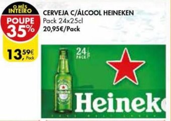 Pingo Doce Cerveja C/ Álcool Heineken 24x25cl promoção