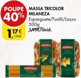 Pingo Doce Massa Tricolor Milaneza 500g promoção