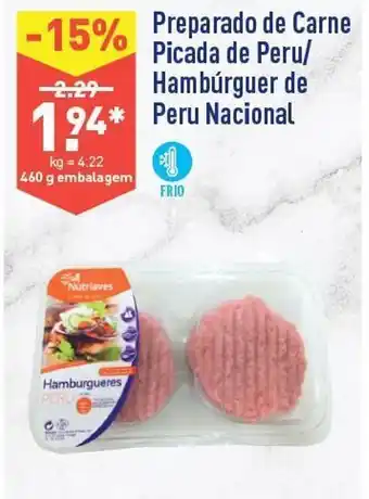 ALDI Hamburguer de perú nutriaves promoção