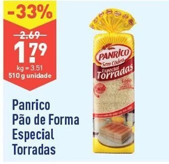 ALDI Pão de forma panrico promoção