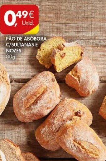 Pingo Doce Pão de Abóbora C/ Sultanas e Nozes 80g promoção