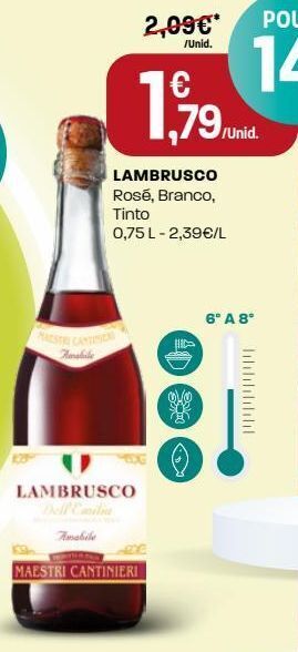 Vinho rosé lambrusco