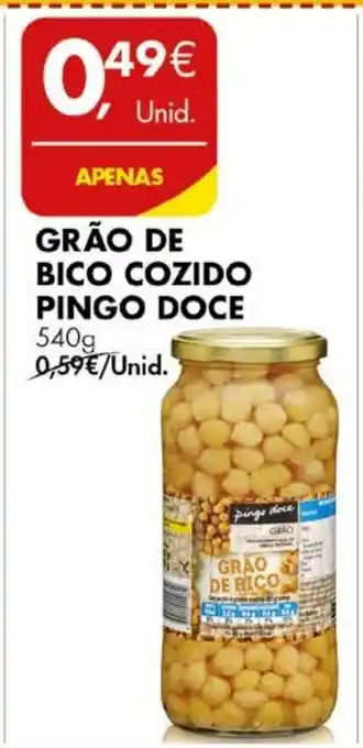 Pingo Doce Grão de Bico Cozido Pingo Doce 540g promoção