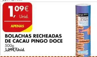 Pingo Doce Bolachas Recheadas de Cacau Pingo Doce 500g promoção