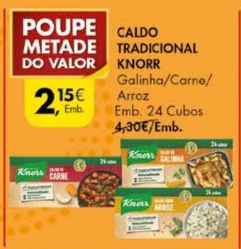 Pingo Doce Caldo Tradicional Knorr 24 Cubos promoção