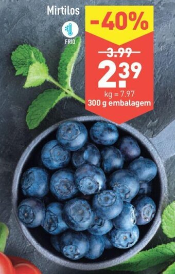 ALDI Mirtilos 300g promoção