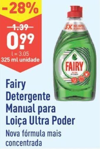 ALDI Fairy Detergente Manual para Loiça Ultra Poder 325ml promoção