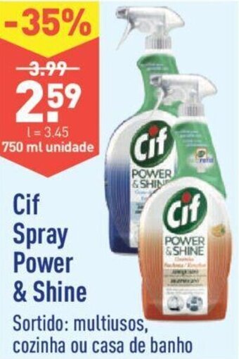ALDI CIF Spray Power & Shine 750ml promoção