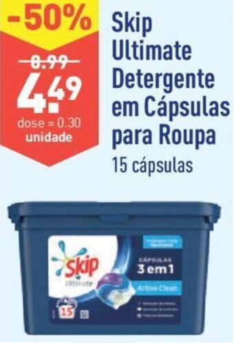 ALDI Skip Ultimate Detergente em Cápsulas para Roupa 15 cápsulas promoção