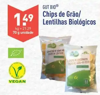 ALDI Gut Bio Chips de Grão /Lentilhas Biológicos 70g promoção