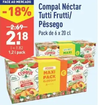 ALDI Compal Néctar Tutti Fruti /Pêssego 6 x 20cl promoção