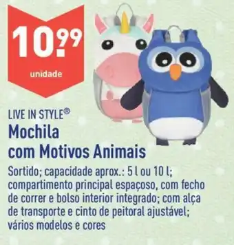 ALDI Live in Style Mochila com Motivos Animais promoção