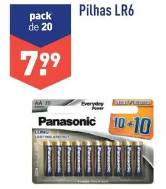 ALDI Panasonic Pilhas LR6 pack de 20 promoção