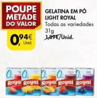 Pingo Doce Gelatina em Pó Light Royal 31g promoção