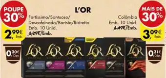 Pingo Doce L'OR Fortissimo /Sontuoso /Descafeinado /Barista /Ristretto 10 unid. promoção