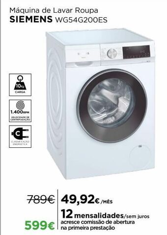 El Corte Inglés Máquina lavar roupa siemens promoção