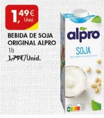 Pingo Doce Bebida de Soja Original Alpro 1Lt promoção