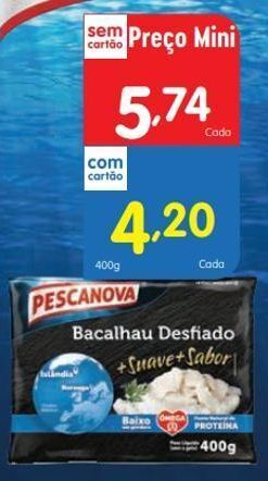 Minipreço Bacalhau desfiado pescanova promoção