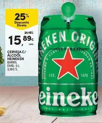 Continente Bom dia Cerveja barril 5 litros heineken promoção