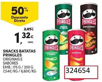 Continente Snacks Batatas Pringles 175g /200g promoção