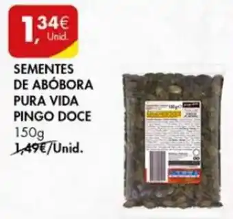 Pingo Doce Sementes de Abóbora Pura Vida Pingo Doce 150g promoção