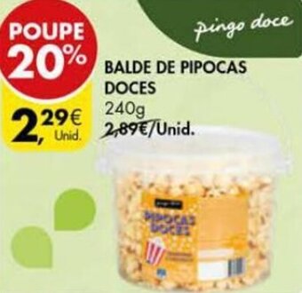 Pingo Doce Balde de Pipocas Doces 240g promoção