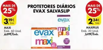 Pingo Doce Protetores Diários Salvaslip Evax Maxi 60 unid promoção
