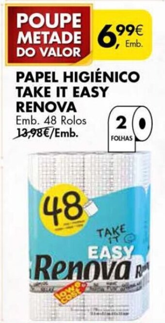 Pingo Doce Papel Higiénico Take It Easy Renova 48 rolos promoção
