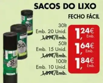Pingo Doce Sacos do Lixo Fecho Fácil 30lt - 20 unid. promoção