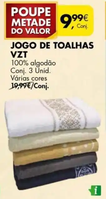 Pingo Doce Jogo de Toalhas VZT 3 unid. promoção