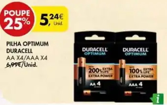 Pilha Optimum Duracell AA x 4 / AAA x 4