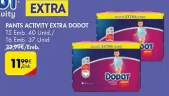 Pingo Doce Fraldas Dodot Activity Extra Pants T5-40 /T6-37 unid. promoção