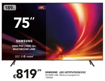 Radio Popular Samsung LED TV UE75TU7025KXXC promoção
