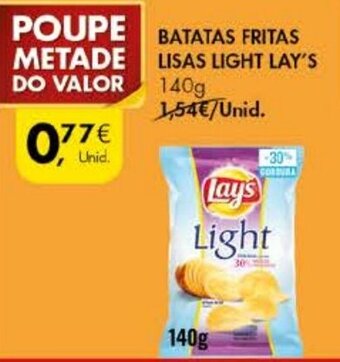 Pingo Doce Batatas Fritas Lisas Light Lay's 140g promoção