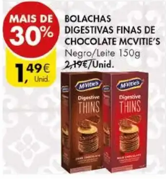 Bolachas Digestivas Finas de Chocolate Mcvitie's 150g