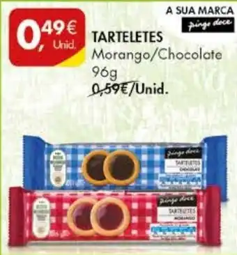 Pingo Doce Tarteletes Morango/Chocolate 96g promoção
