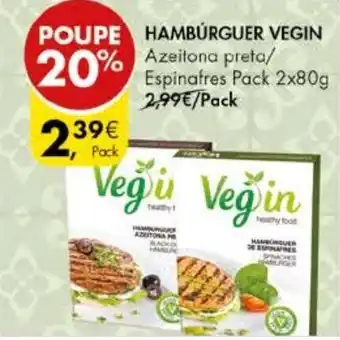 Pingo Doce Hambúrgueres Vegin Pack 2x80g promoção