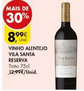 Pingo Doce Vinho Alentejo Vila Santa Reserva 75cl promoção