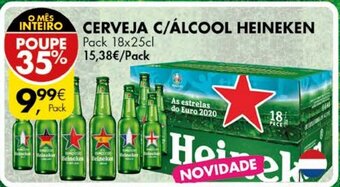Pingo Doce Cerveja C/ Álcool Heineken Pack 18x25cl promoção