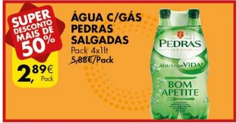 Pingo Doce Água C/Gás Pedras Salgadas 4x1Lt promoção