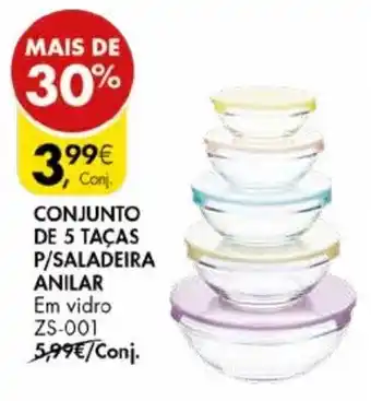 Pingo Doce Conjunto de 5 Taças P/Saladeira Anilar ZS-001 promoção