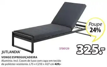 Jutlandia Vonge Espreguiçadeira 75 x 210 x 27cm