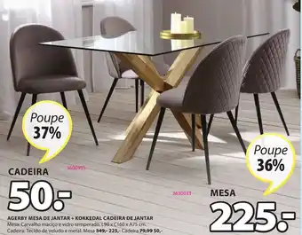 JYSK Agerby Mesa de Jantar +Kokkedal Cadeira de Jantar promoção