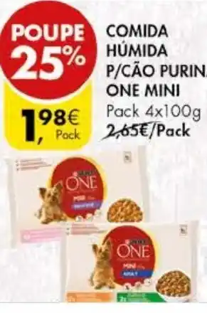 Pingo Doce Comeda Húmida P/Cão Purin One Mini Pack 4x100g promoção
