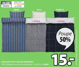 JYSK Conjunto de Capa de Edredão 155 x 220cm promoção